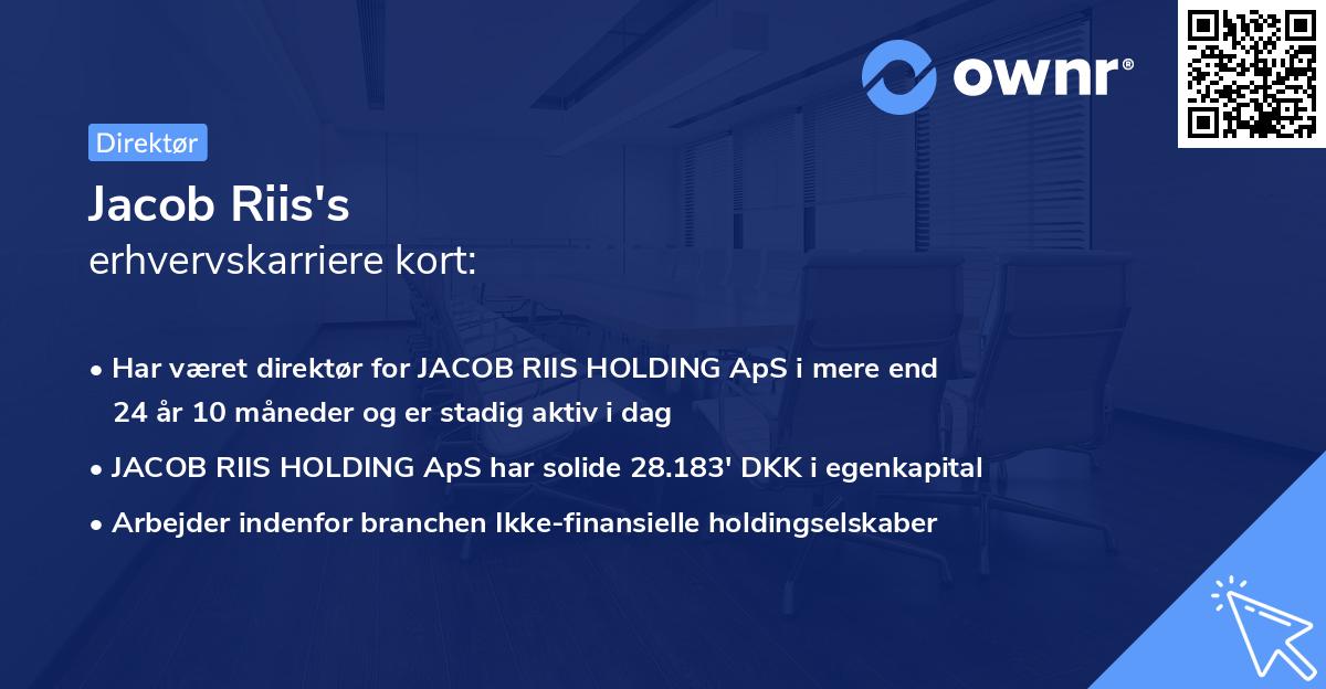 Jacob Riis's erhvervskarriere kort