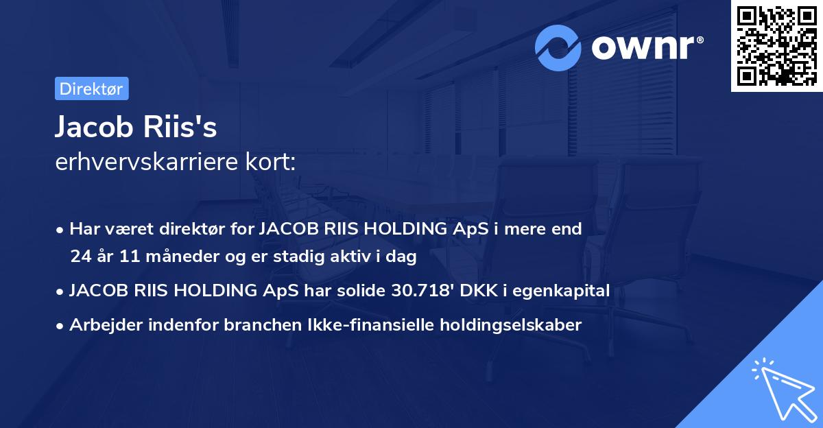 Jacob Riis's erhvervskarriere kort