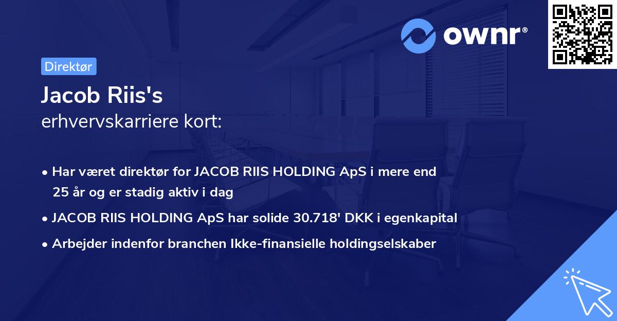 Jacob Riis's erhvervskarriere kort
