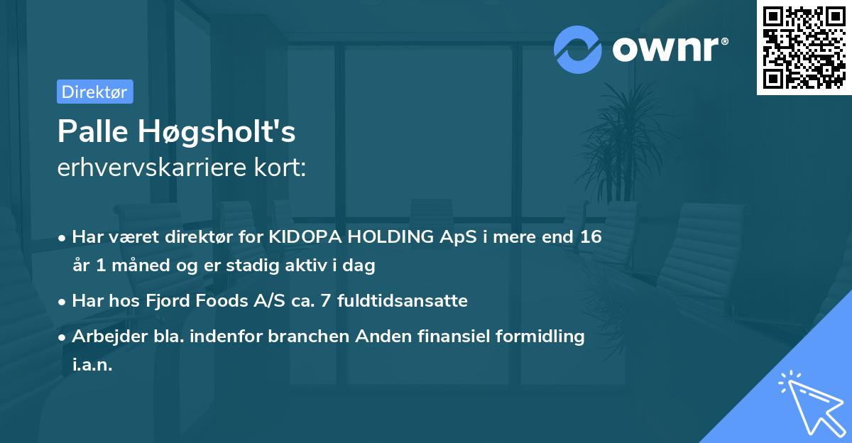 Palle Høgsholt's erhvervskarriere kort