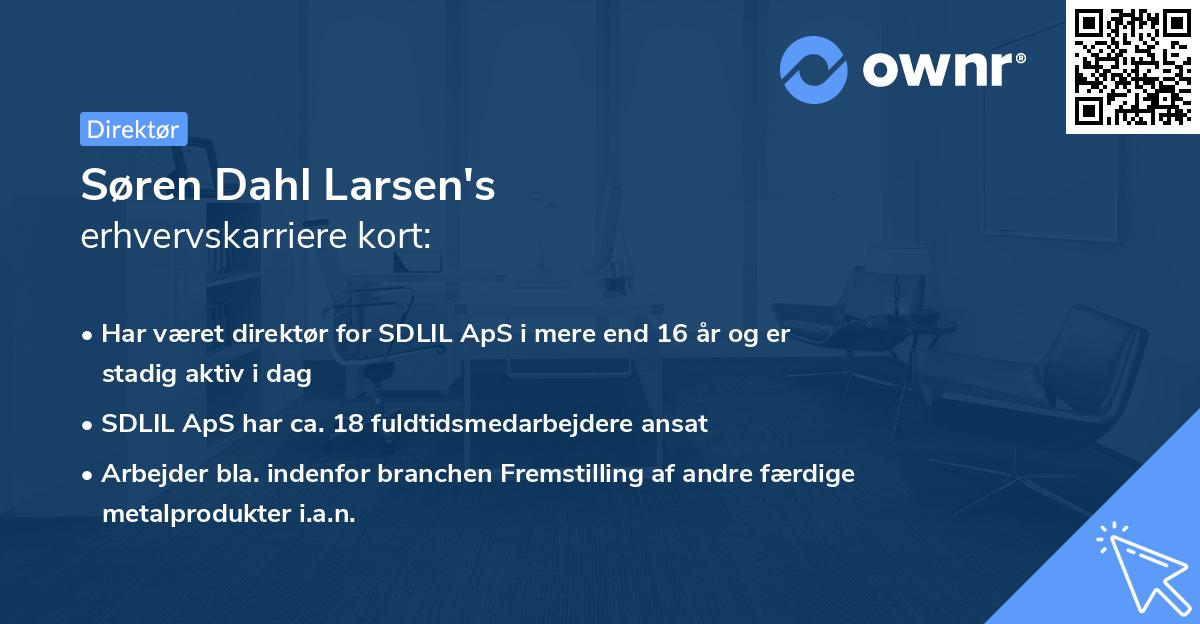 Søren Dahl Larsen's erhvervskarriere kort
