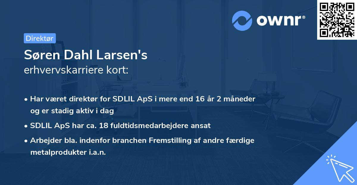 Søren Dahl Larsen's erhvervskarriere kort