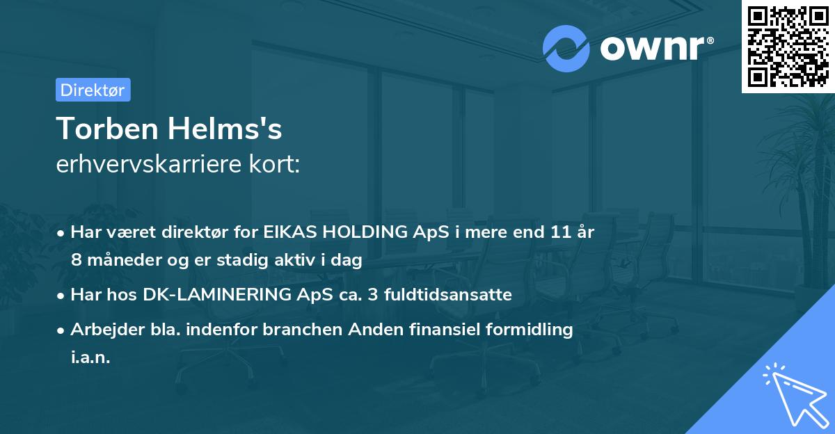 Torben Helms's erhvervskarriere kort
