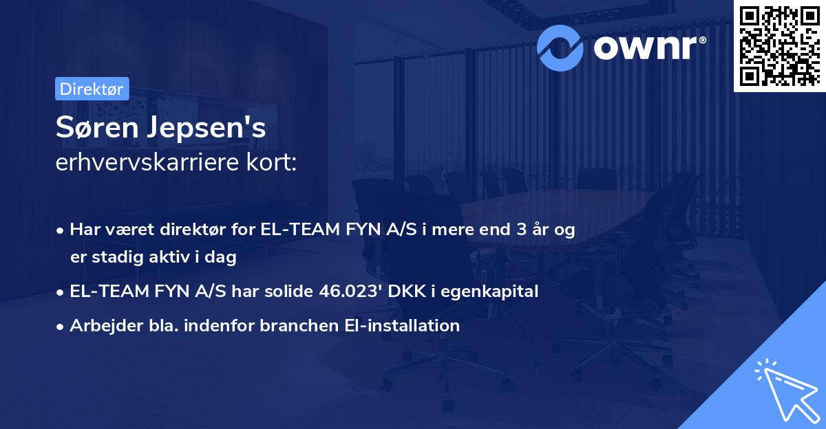 Søren Jepsen's erhvervskarriere kort