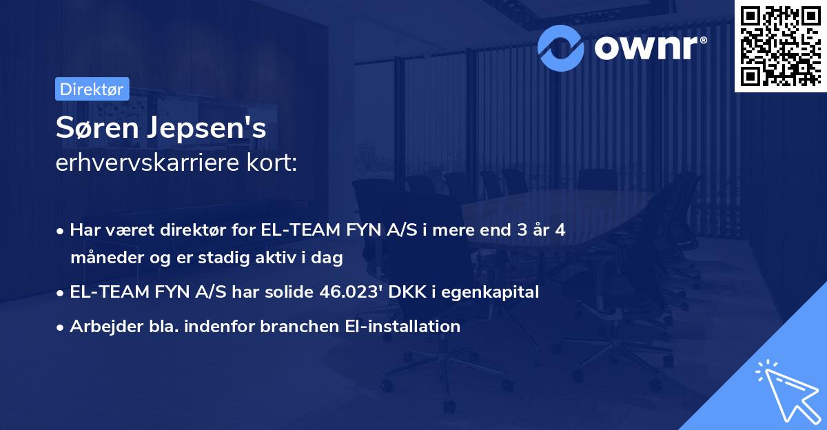Søren Jepsen's erhvervskarriere kort