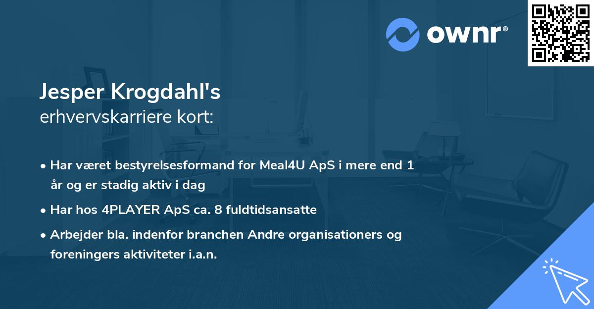 Jesper Krogdahl's erhvervskarriere kort