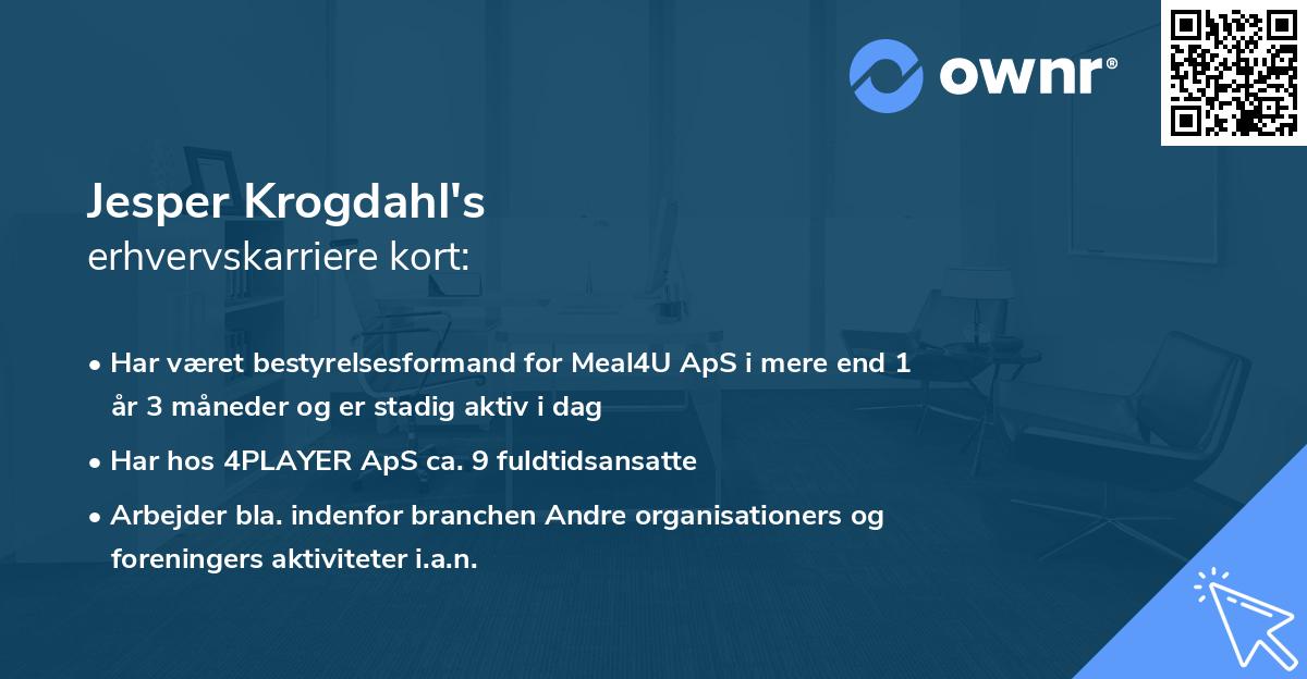 Jesper Krogdahl's erhvervskarriere kort
