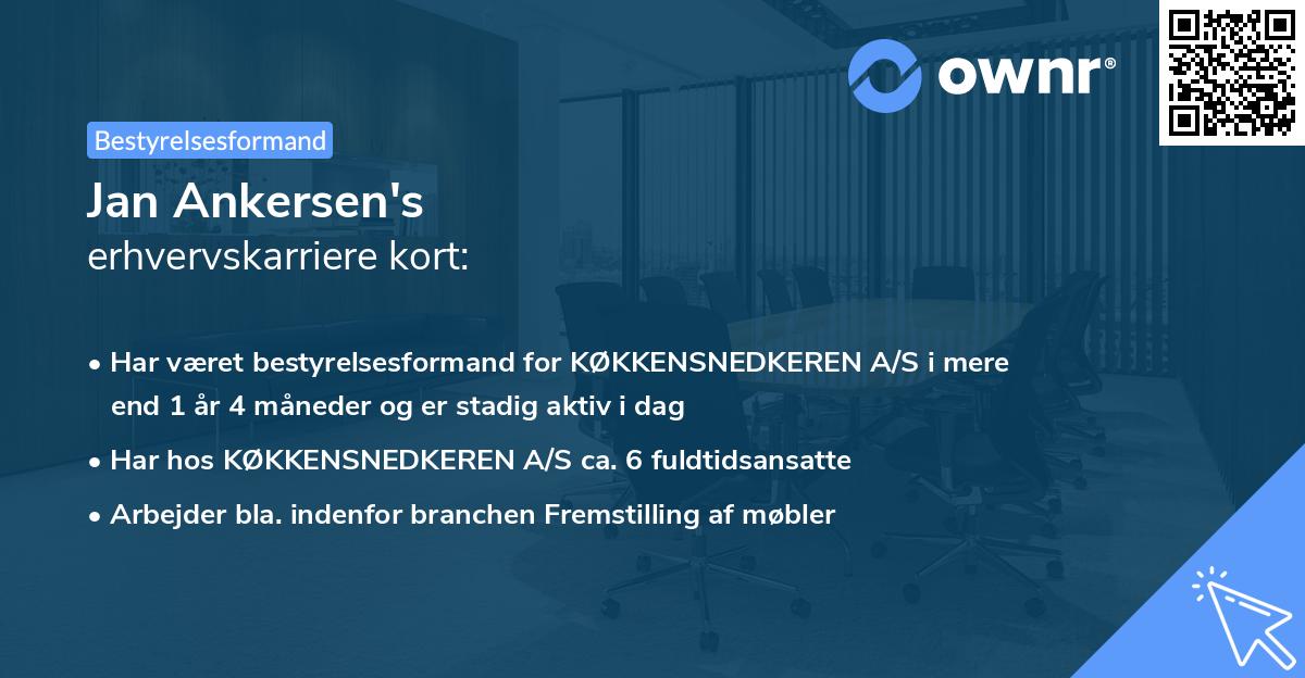 Jan Ankersen's erhvervskarriere kort