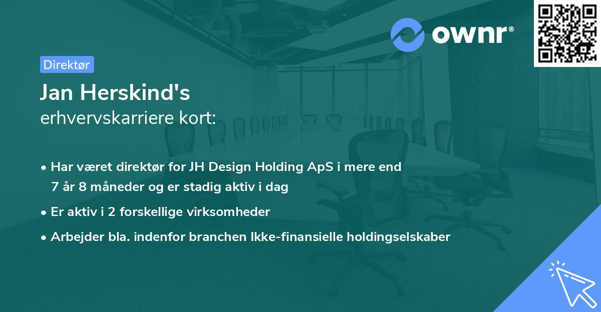 Jan Herskind's erhvervskarriere kort