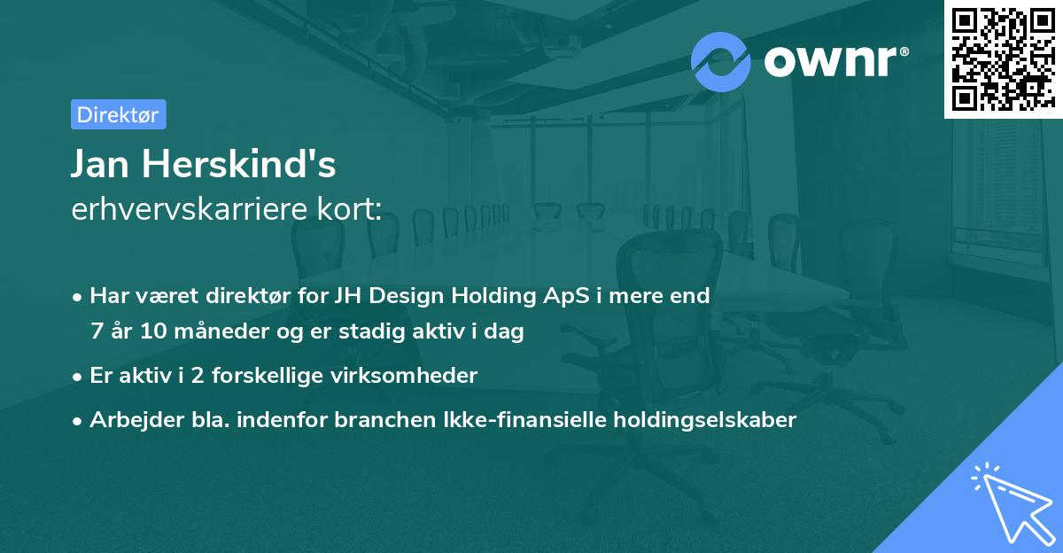 Jan Herskind's erhvervskarriere kort
