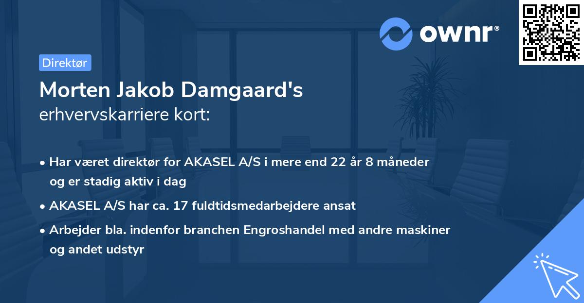 Morten Jakob Damgaard's erhvervskarriere kort
