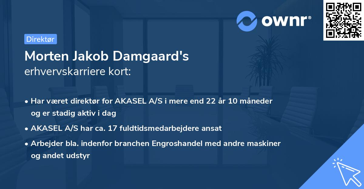 Morten Jakob Damgaard's erhvervskarriere kort