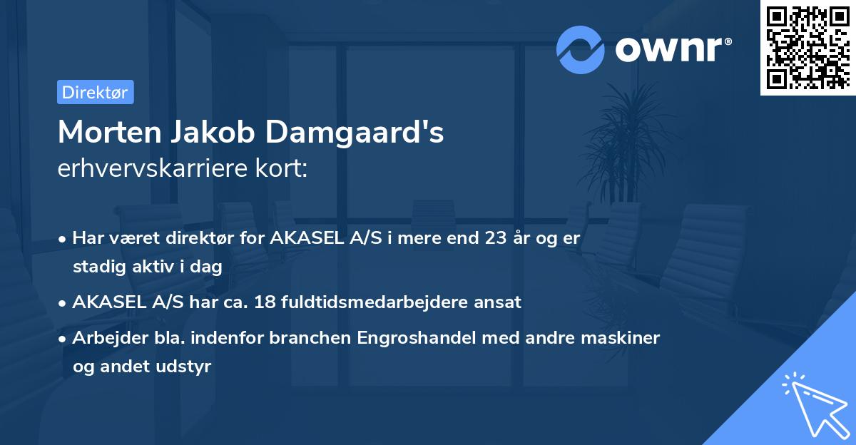 Morten Jakob Damgaard's erhvervskarriere kort