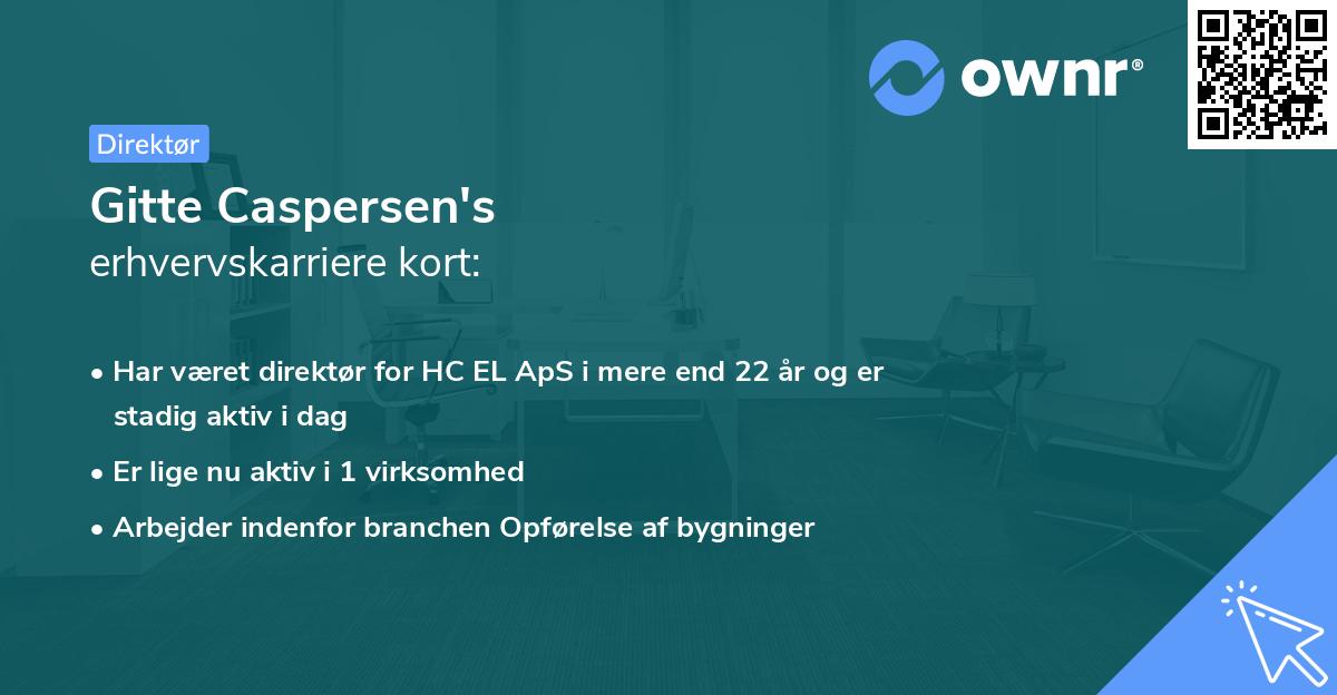 Gitte Caspersen's erhvervskarriere kort