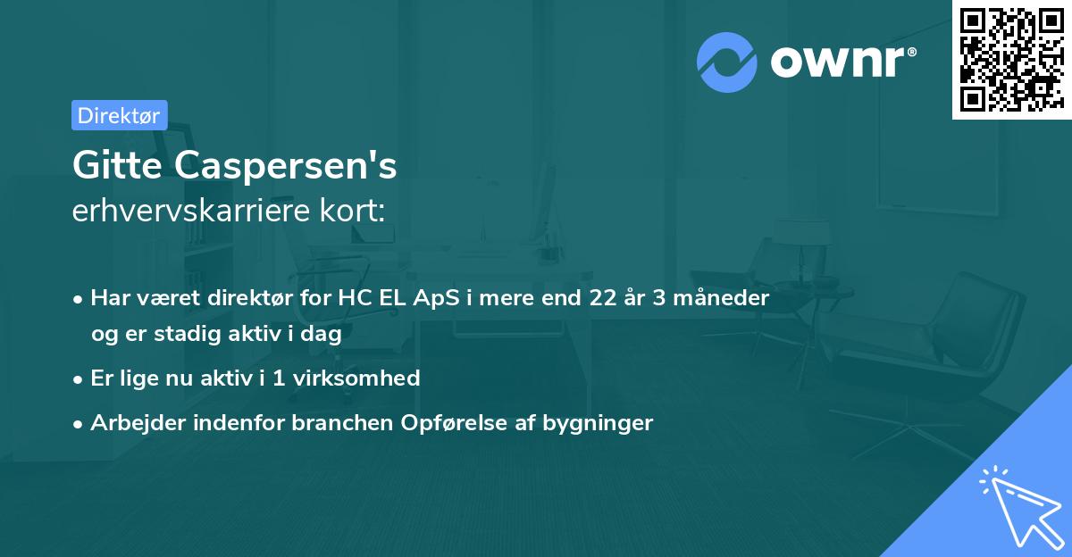 Gitte Caspersen's erhvervskarriere kort