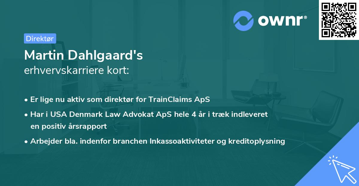 Martin Dahlgaard's erhvervskarriere kort