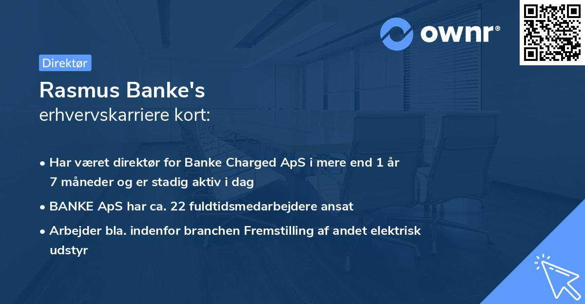 Rasmus Banke's erhvervskarriere kort