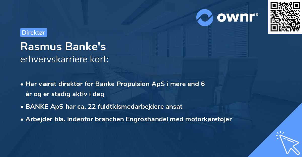 Rasmus Banke's erhvervskarriere kort