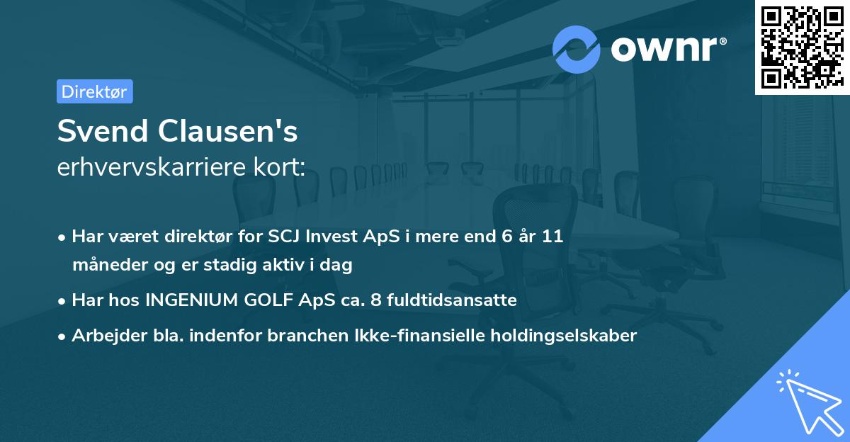 Svend Clausen's erhvervskarriere kort