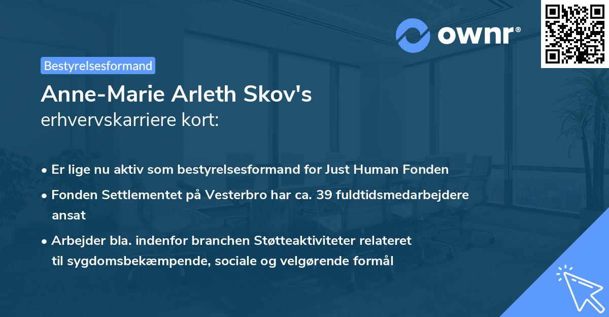 Anne-Marie Arleth Skov's erhvervskarriere kort