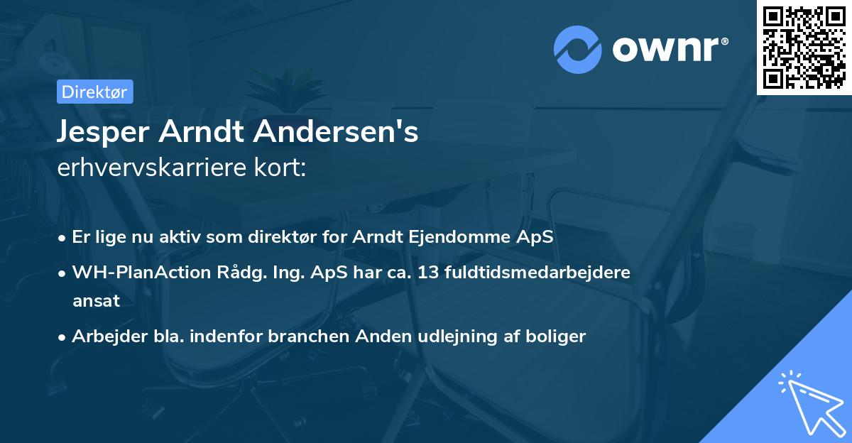 Jesper Arndt Andersen's erhvervskarriere kort