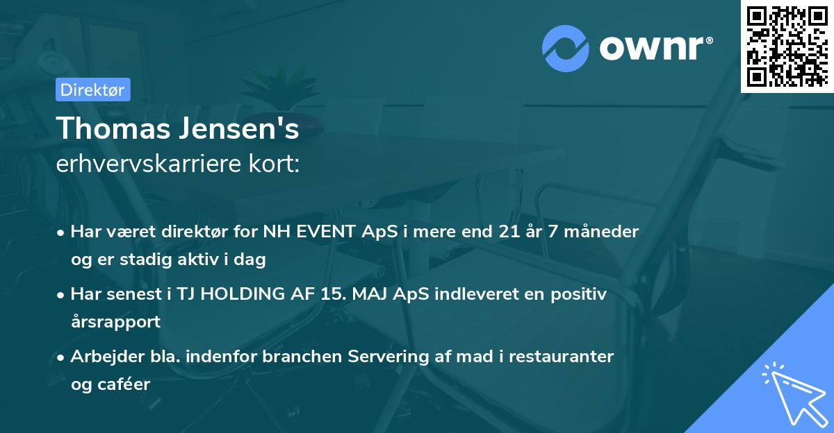 Thomas Jensen's erhvervskarriere kort