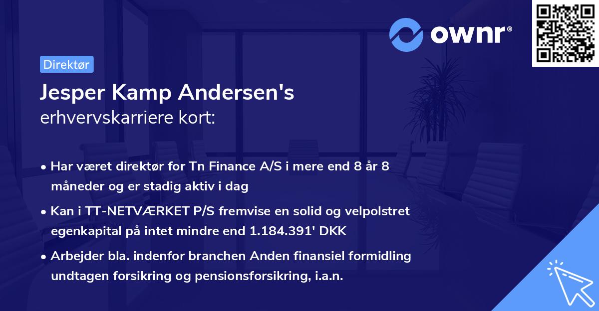 Jesper Kamp Andersen's erhvervskarriere kort