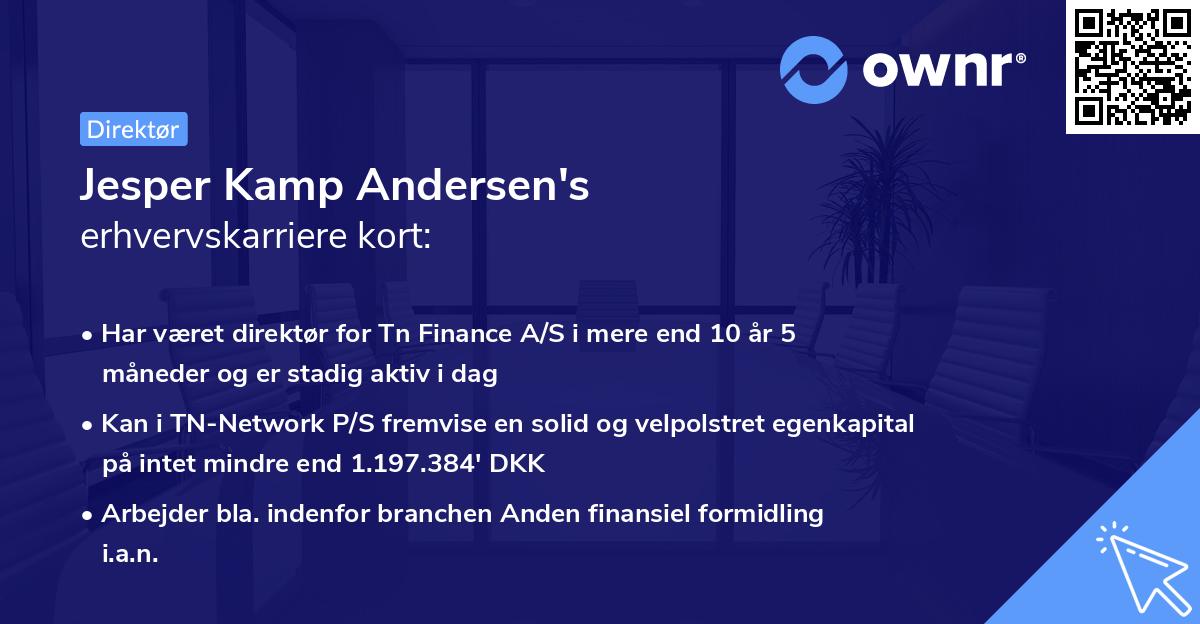 Jesper Kamp Andersen's erhvervskarriere kort