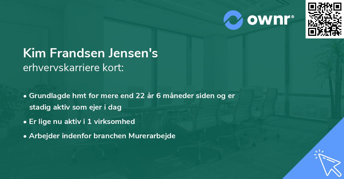 Kim Frandsen Jensen's erhvervskarriere kort