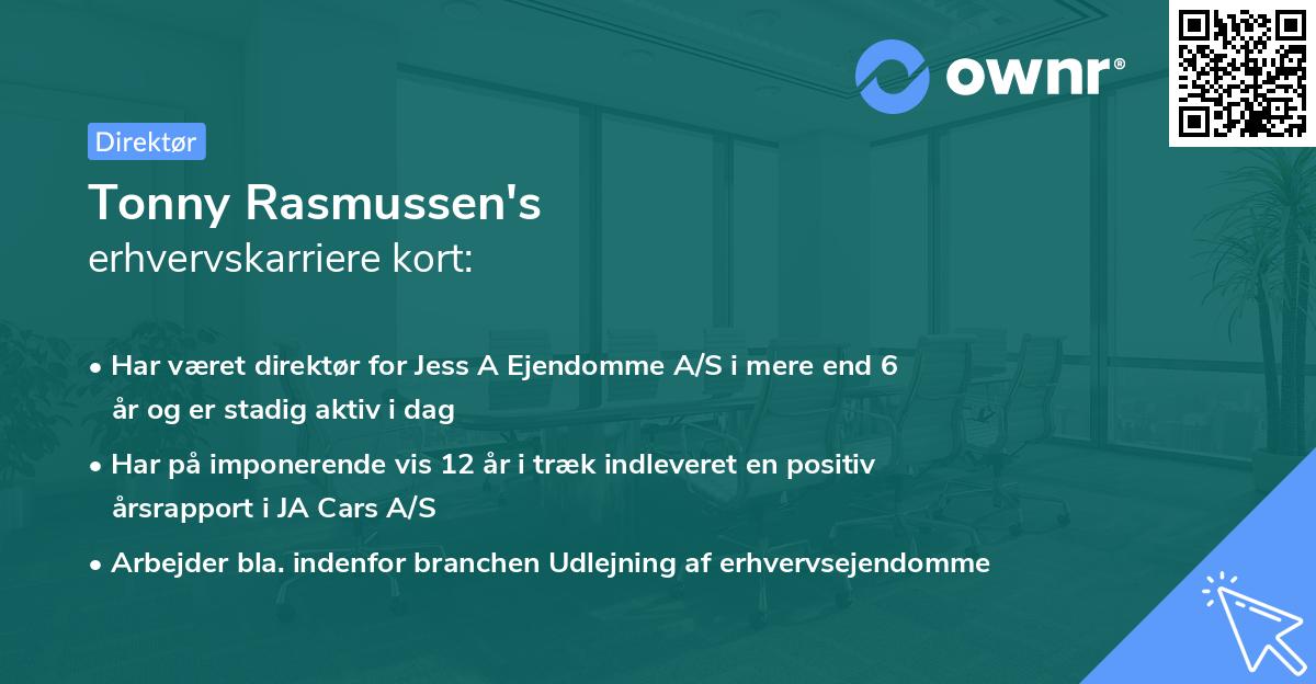 Tonny Rasmussen's erhvervskarriere kort
