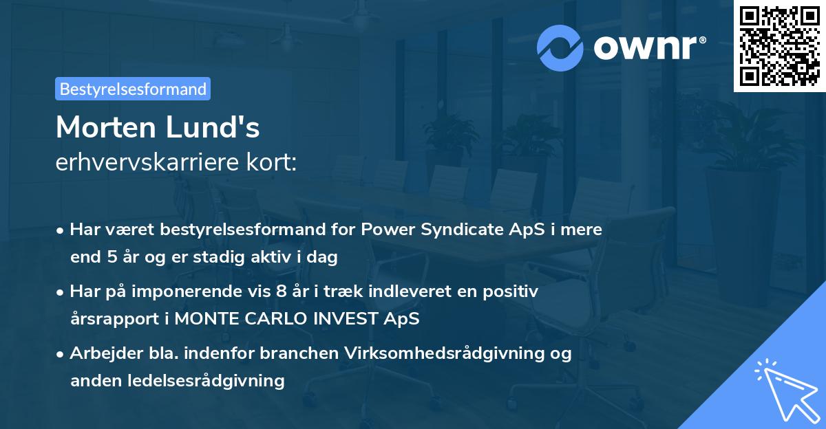 Morten Lund's erhvervskarriere kort