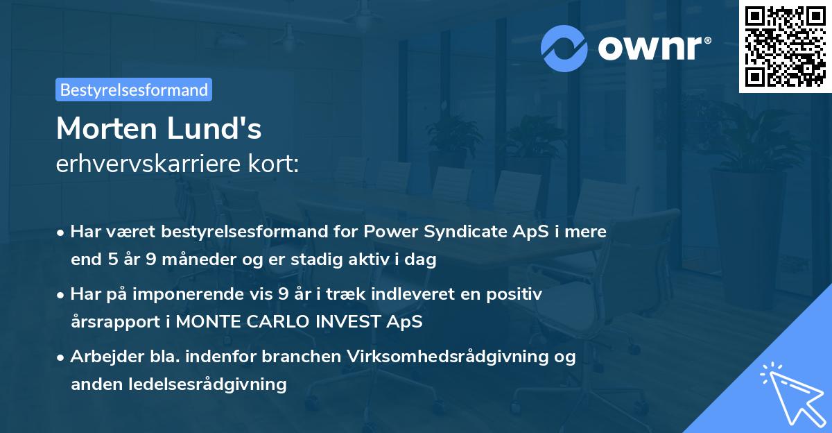 Morten Lund's erhvervskarriere kort