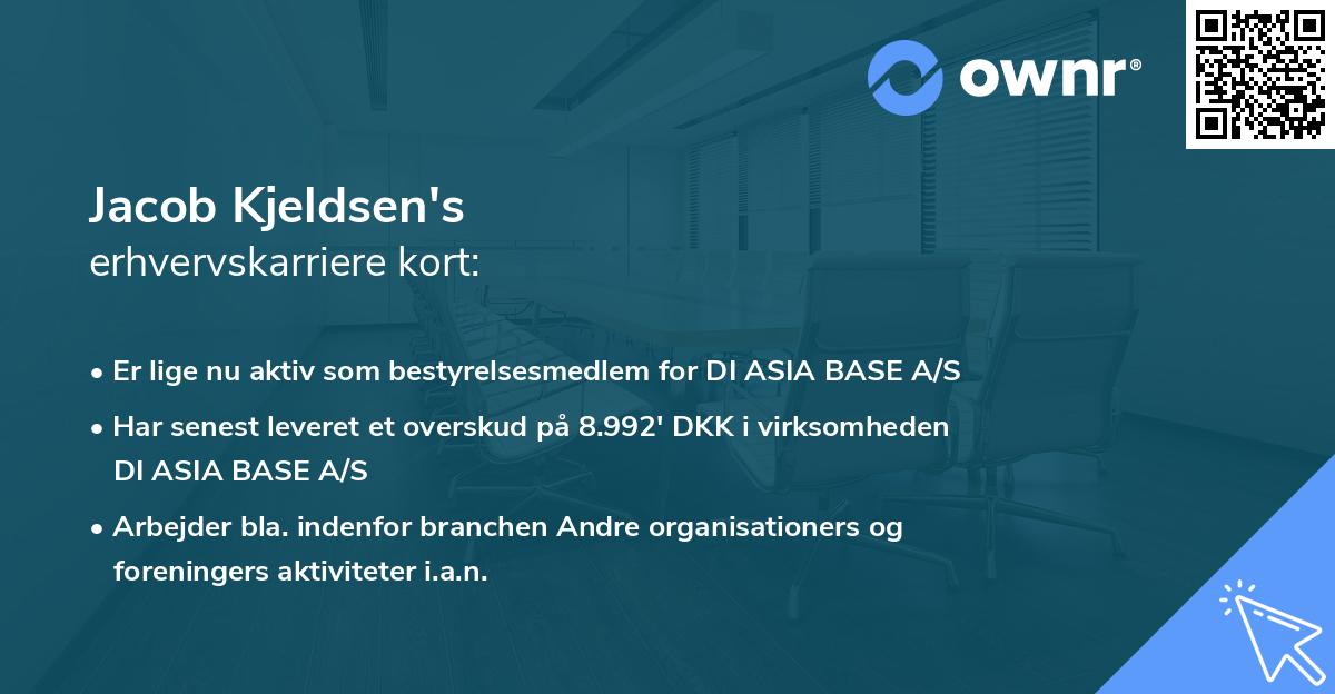 Jacob Kjeldsen's erhvervskarriere kort