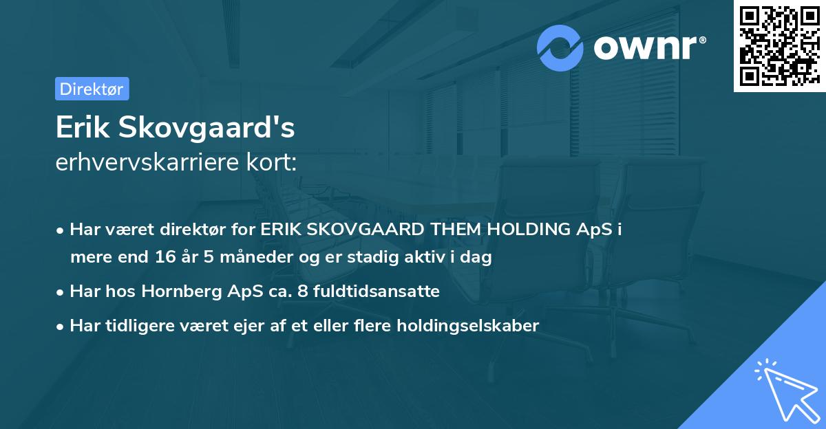 Erik Skovgaard's erhvervskarriere kort