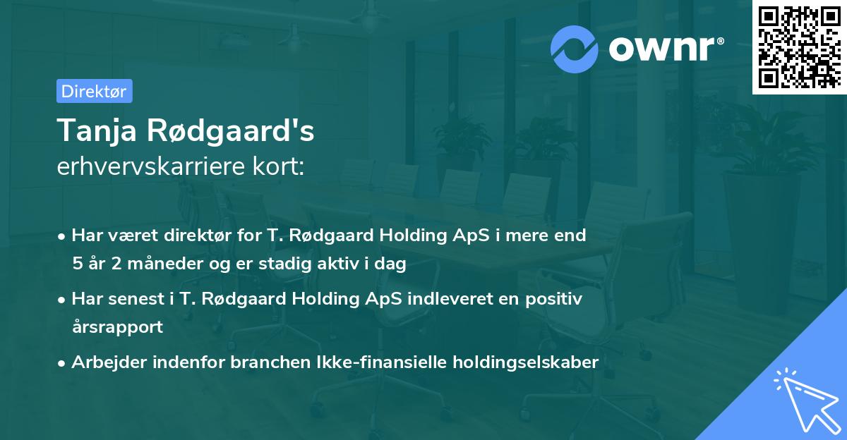 Tanja Rødgaard's erhvervskarriere kort