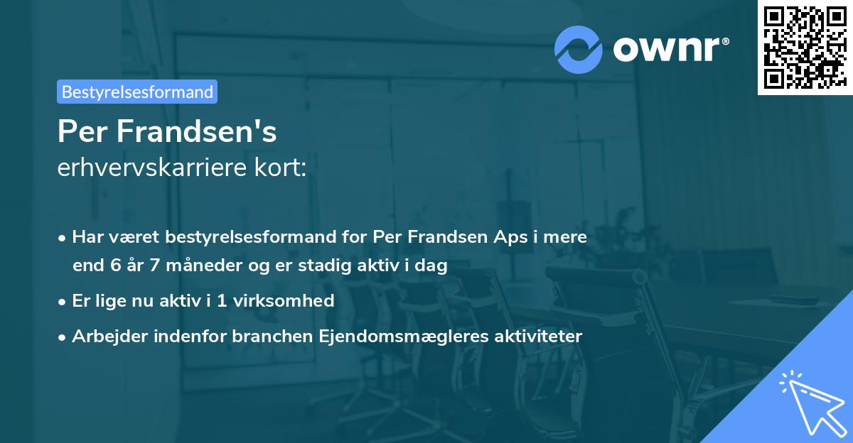 Per Frandsen's erhvervskarriere kort