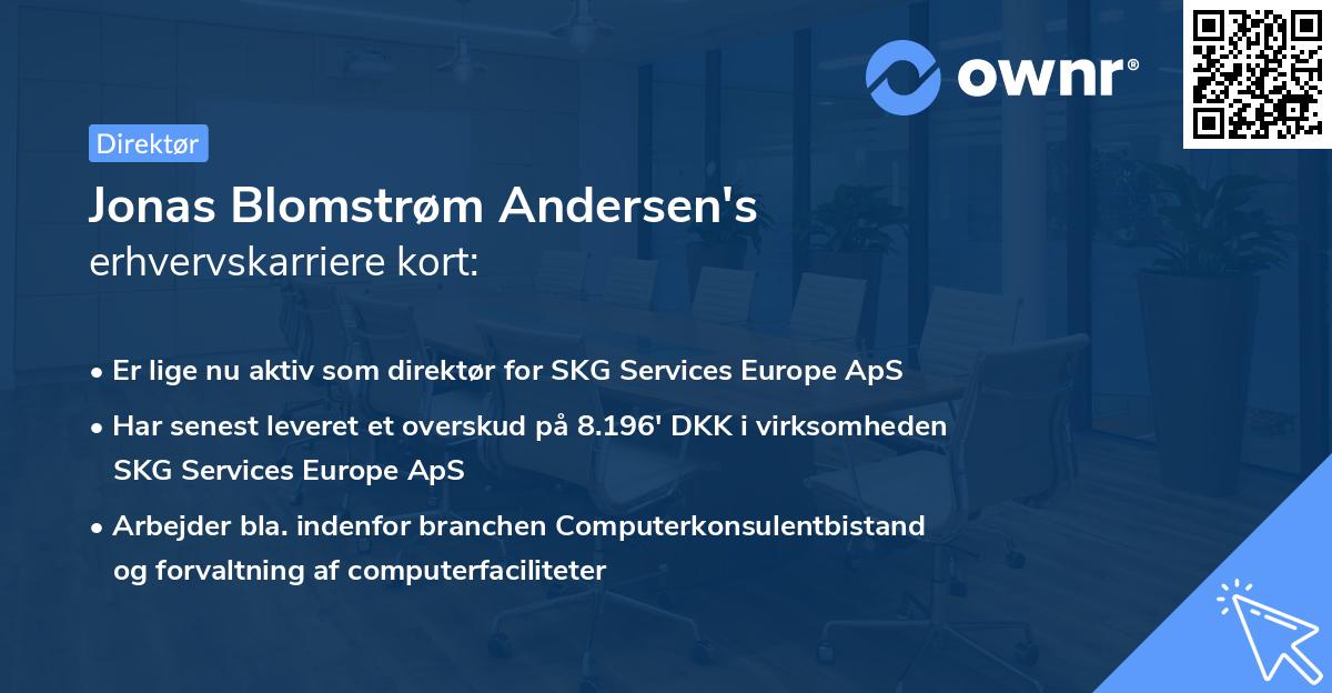 Jonas Blomstrøm Andersen's erhvervskarriere kort