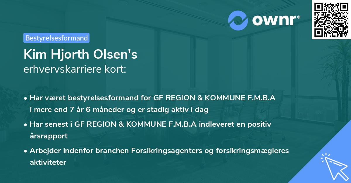 Kim Hjorth Olsen's erhvervskarriere kort