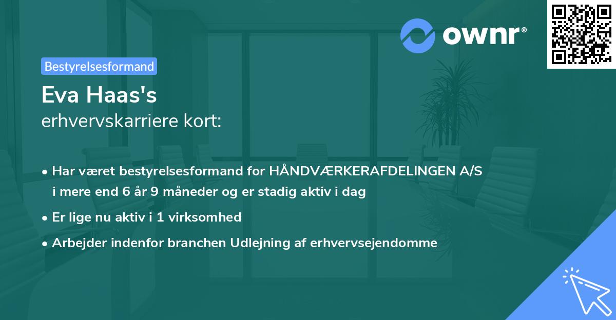 Eva Haas's erhvervskarriere kort