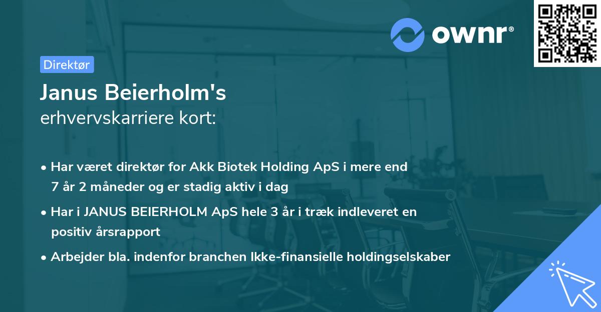Janus Beierholm's erhvervskarriere kort