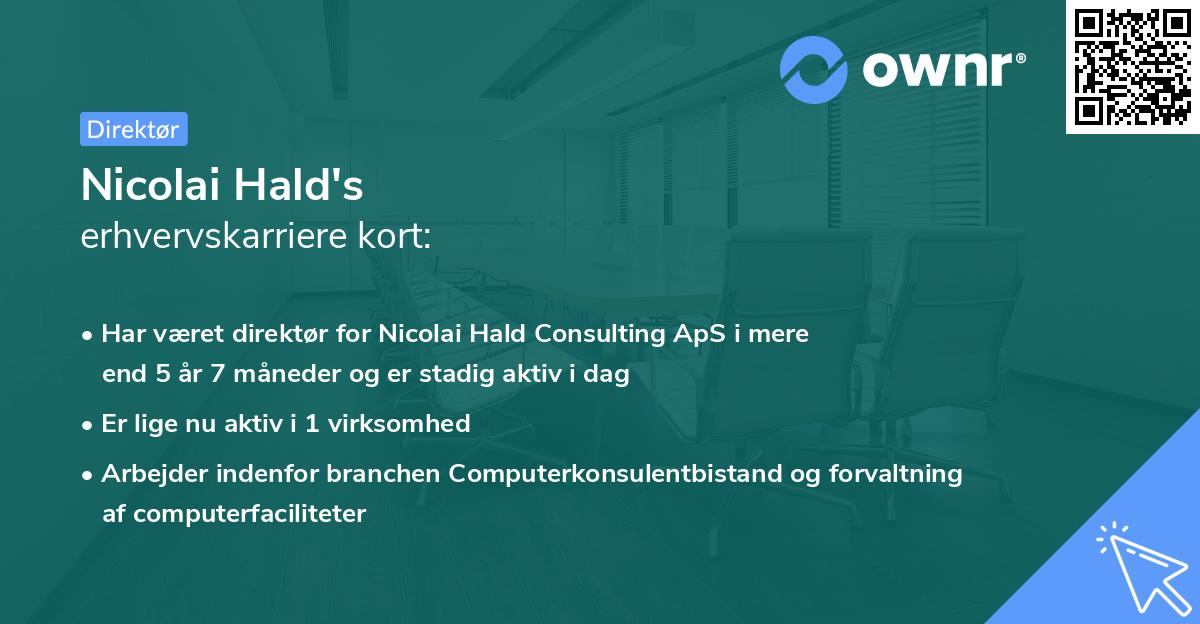 Nicolai Hald's erhvervskarriere kort