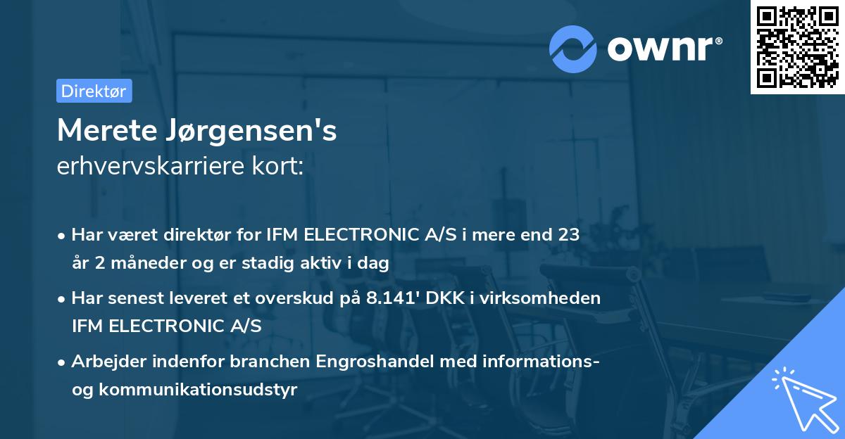 Merete Jørgensen's erhvervskarriere kort