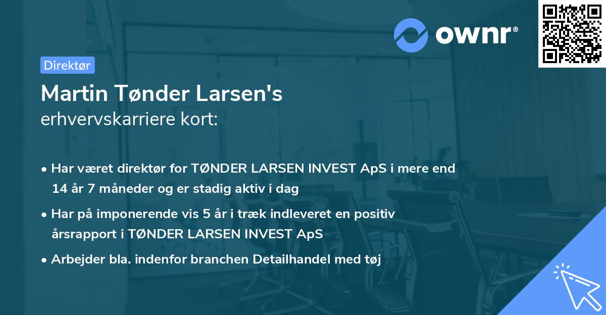 Martin Tønder Larsen's erhvervskarriere kort