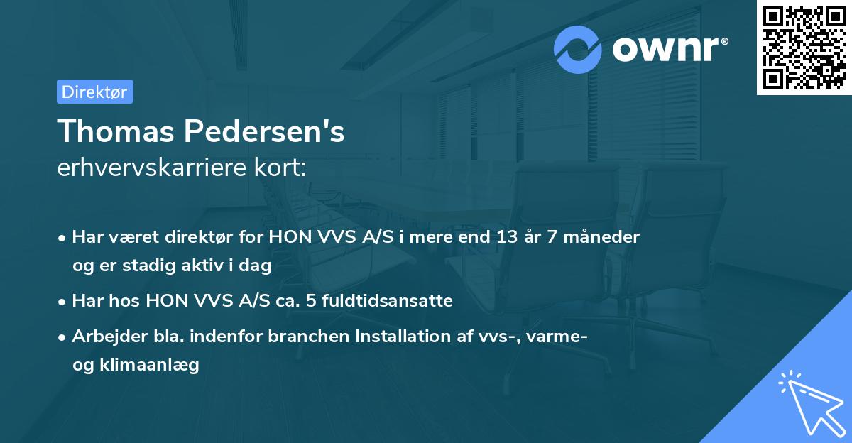 Thomas Pedersen's erhvervskarriere kort