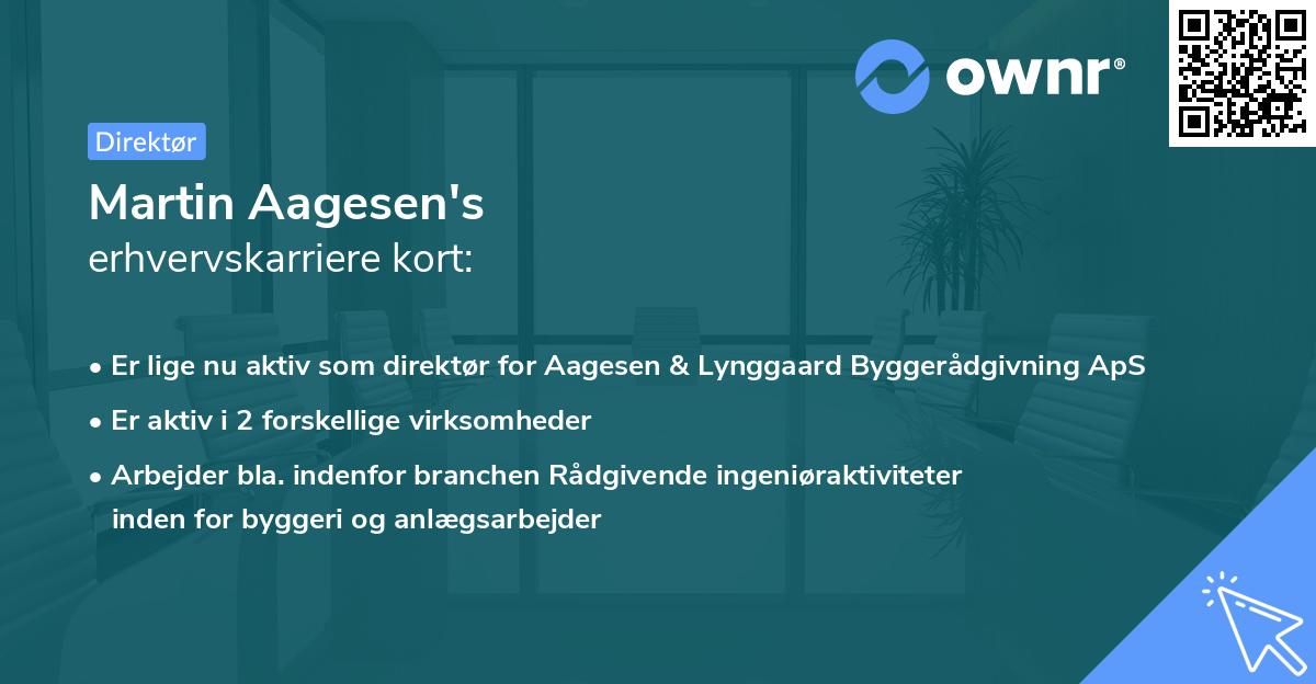 Martin Aagesen's erhvervskarriere kort