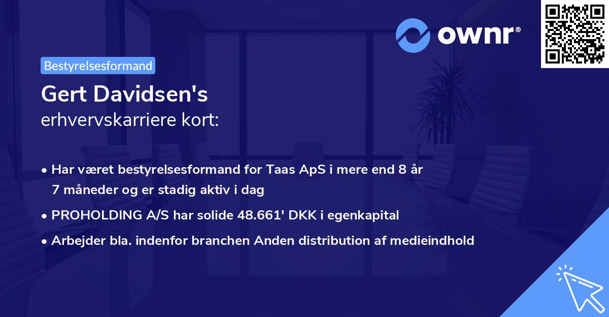 Gert Davidsen's erhvervskarriere kort