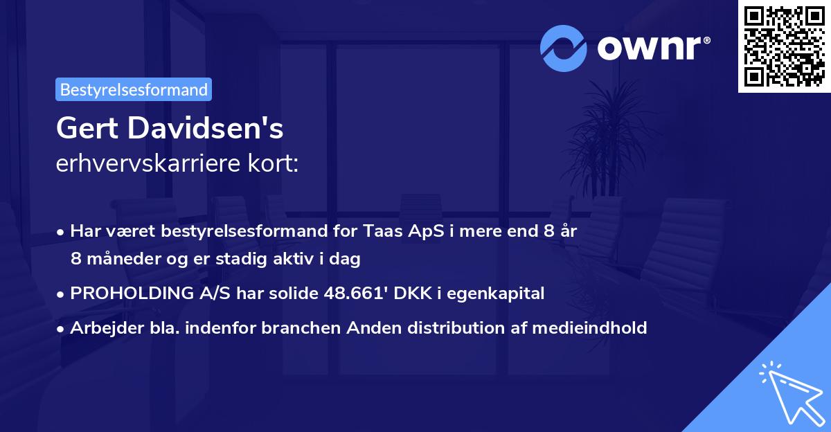 Gert Davidsen's erhvervskarriere kort