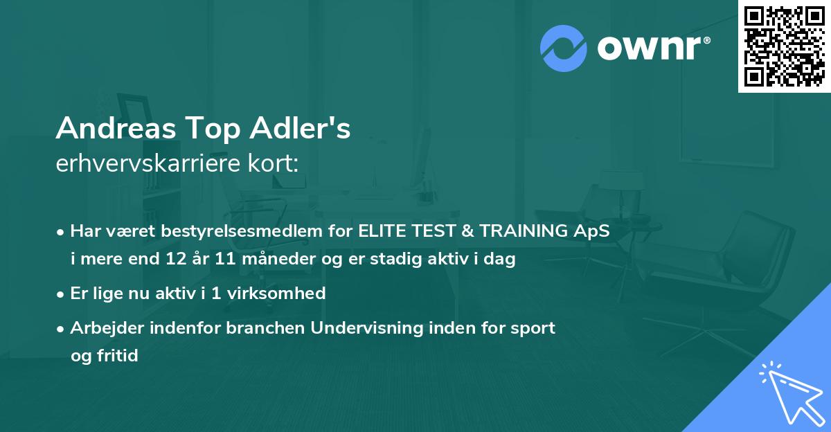Andreas Top Adler's erhvervskarriere kort