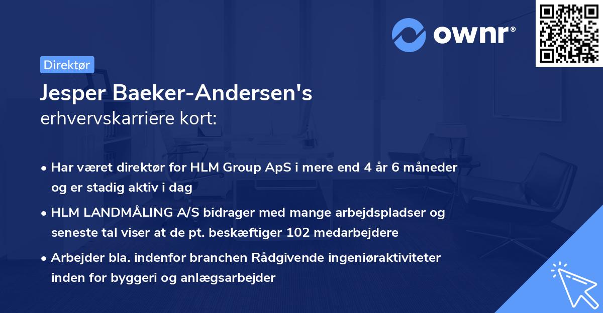 Jesper Baeker-Andersen's erhvervskarriere kort