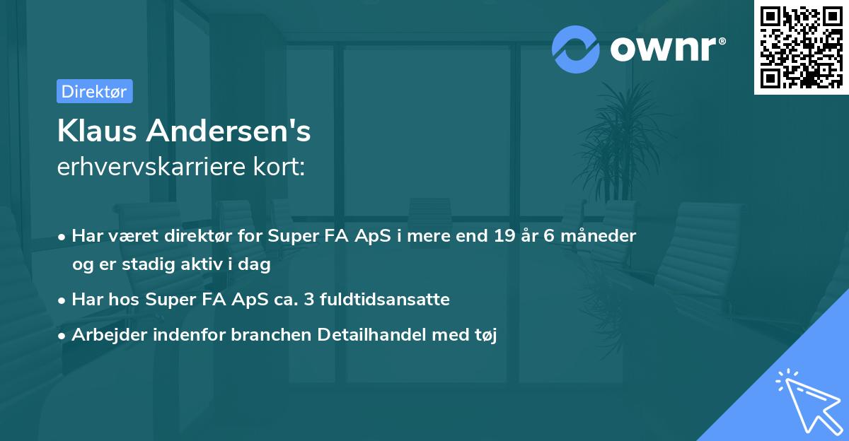 Klaus Andersen's erhvervskarriere kort